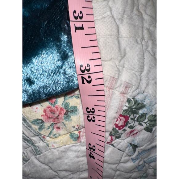 ALAMOUR THE LABEL AUSTRALIA TEAL CRUSHED VELVET PALAZZO PANTS S - Picture 7 of 10